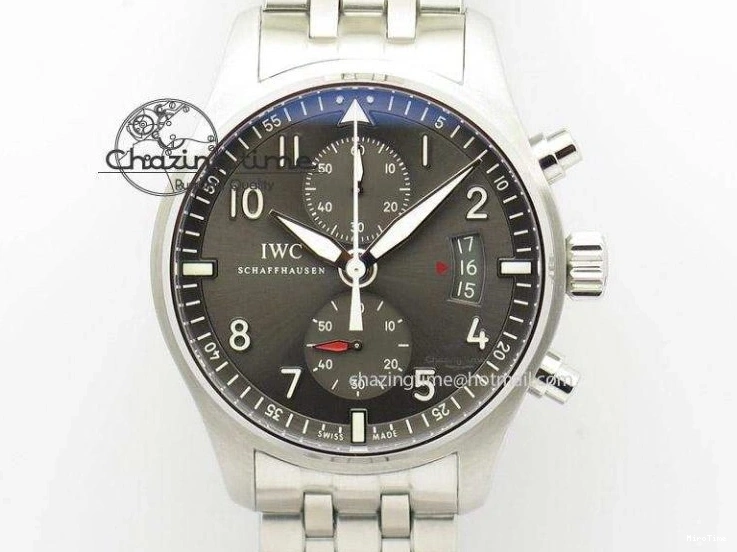 MIROTIME 0328 SmartChoice Mark XVIII IW327006 Titanium M+F 1:1 Best Edition Black Dial on Brown Leather Strap A 7145